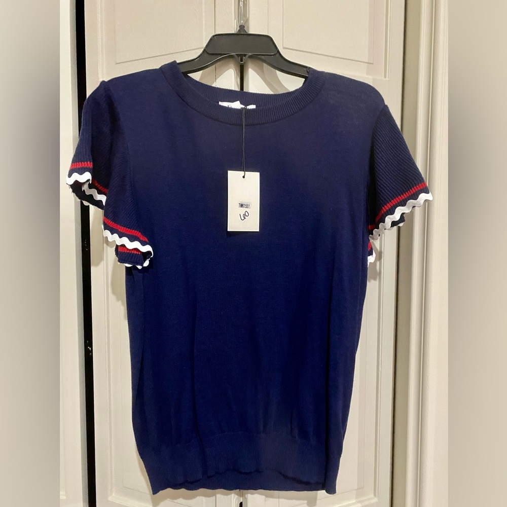 THML knit flutter sleeve top- medium